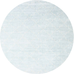 Round Contemporary Water Blue Modern Rug, con2097
