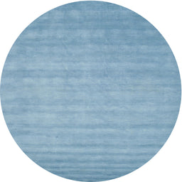 Round Machine Washable Contemporary Denim Blue Rug, wshcon20