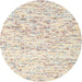 Round Contemporary Light French Beige Brown Solid Rug, con2100