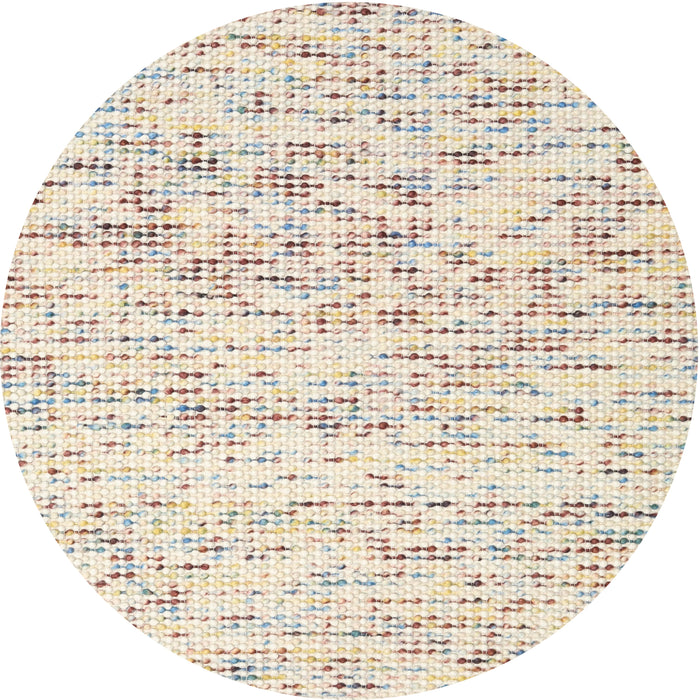 Round Machine Washable Contemporary Light French Beige Brown Rug, wshcon2100