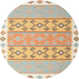 Round Machine Washable Contemporary Brown Rug, wshcon2106