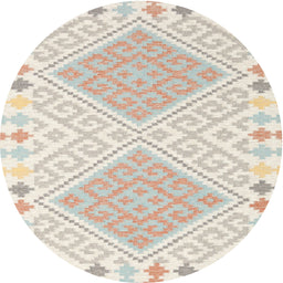 Round Contemporary Tan Brown Southwestern Rug, con2110
