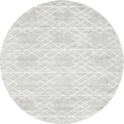 Round Contemporary Platinum Gray Modern Rug, con2112