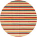 Round Machine Washable Contemporary Chestnut Red Rug, wshcon2114