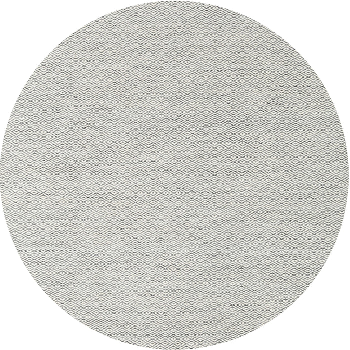 Round Machine Washable Contemporary Gunmetal Gray Rug, wshcon2120