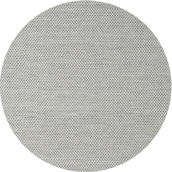 Round Machine Washable Contemporary Dark White Beige Rug, wshcon2129