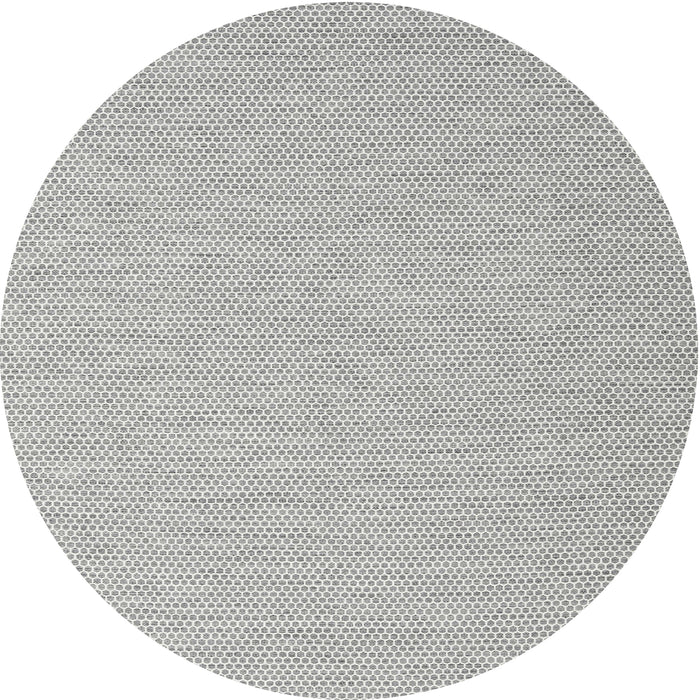 Round Contemporary Dark White Beige Modern Rug, con2143