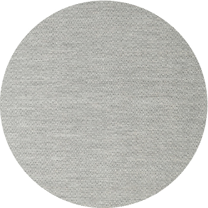 Round Contemporary Platinum Gray Modern Rug, con2147