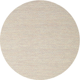 Round Contemporary Champagne Beige Solid Rug, con2160