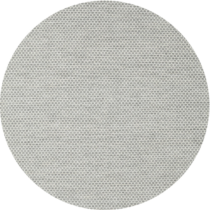 Round Contemporary Dark White Beige Modern Rug, con2161