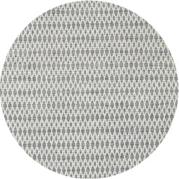 Round Machine Washable Contemporary Gunmetal Gray Rug, wshcon2186