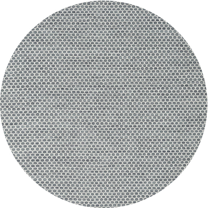 Round Machine Washable Contemporary Slate Granite Gray Rug, wshcon2188