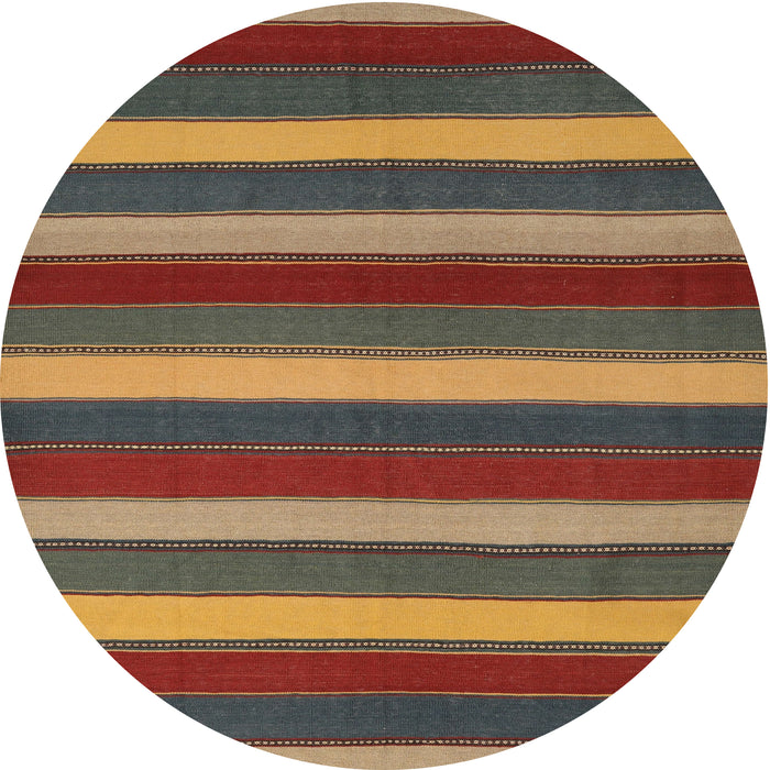 Round Machine Washable Contemporary Saffron Red Rug, wshcon2190