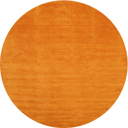 Round Machine Washable Contemporary Orange Red Rug, wshcon21