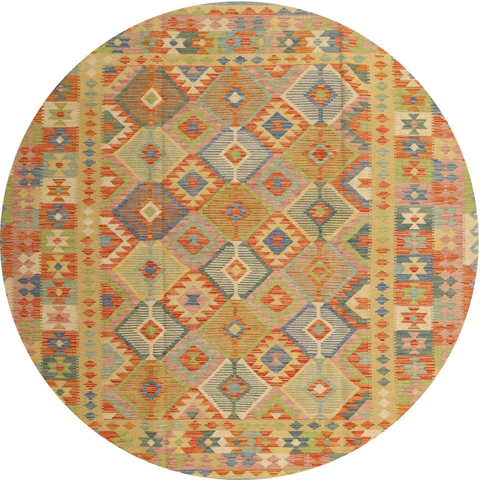 Round Machine Washable Contemporary Metallic Gold Rug, wshcon2204