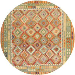 Round Machine Washable Contemporary Metallic Gold Rug, wshcon2205