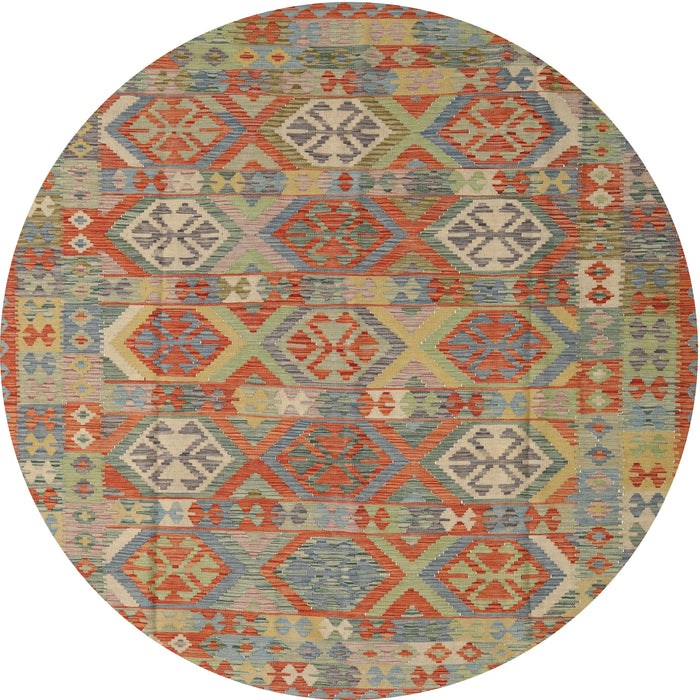 Round Contemporary Brown Southwestern Rug, con2217