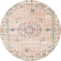 Round Machine Washable Contemporary Wheat Beige Rug, wshcon2220