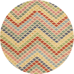 Round Contemporary Copper Brown Modern Rug, con2222