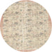 Round Contemporary Vanilla Gold Modern Rug, con2223