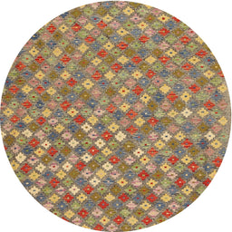Round Machine Washable Contemporary Sienna Brown Rug, wshcon2224