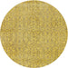 Round Contemporary Caramel Brown Modern Rug, con2229