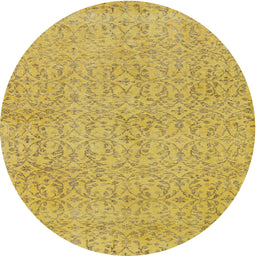 Round Machine Washable Contemporary Caramel Brown Rug, wshcon2229