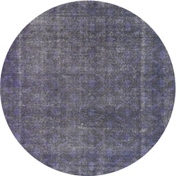 Round Machine Washable Contemporary Purple Haze Purple Rug, wshcon2230