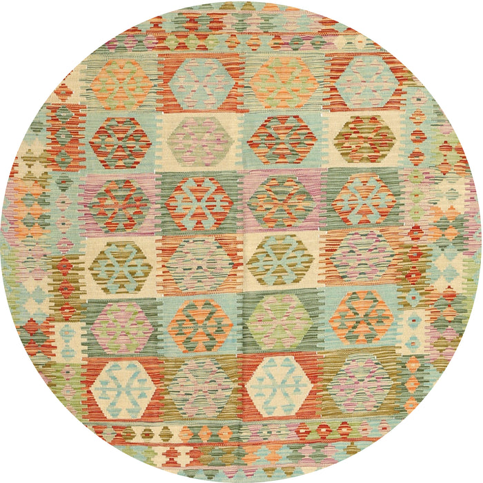 Round Contemporary Bronze Brown Southwestern Rug, con2238