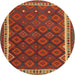 Round Machine Washable Contemporary Light Brown Rug, wshcon2247