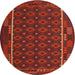 Round Machine Washable Contemporary Dark Sienna Brown Rug, wshcon2253