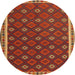 Round Contemporary Light Brown Oriental Rug, con2255