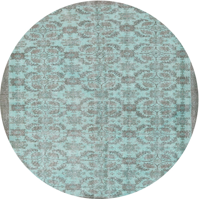 Round Machine Washable Contemporary Light Slate Gray Rug, wshcon2257
