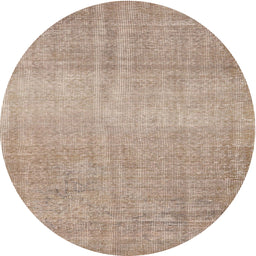 Round Contemporary Dark Almond Brown Modern Rug, con2260