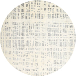 Round Contemporary Gray Solid Rug, con2266