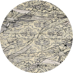 Round Contemporary Army Brown Modern Rug, con2275