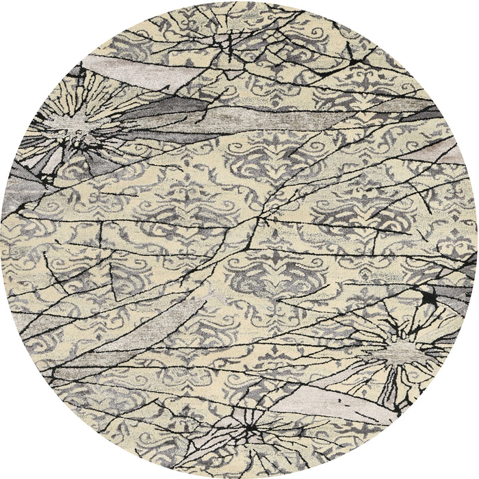 Round Machine Washable Contemporary Army Brown Rug, wshcon2275