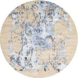 Round Machine Washable Contemporary Sage Green Rug, wshcon2278