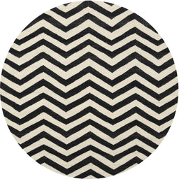 Round Contemporary Charcoal Black Modern Rug, con2290