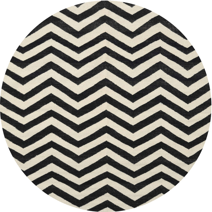 Round Contemporary Charcoal Black Modern Rug, con2290