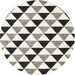 Round Contemporary Carbon Gray Modern Rug, con2294