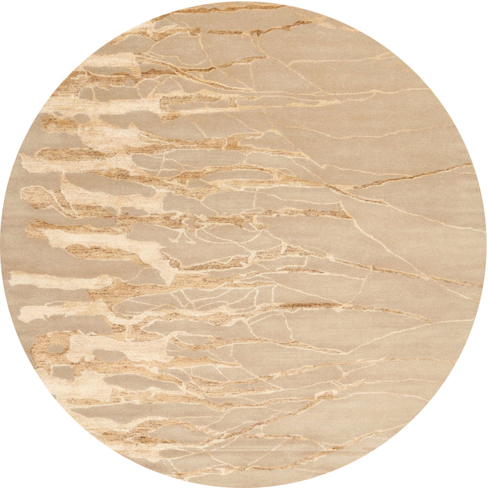 Round Machine Washable Contemporary Sandy Brown Rug, wshcon2296