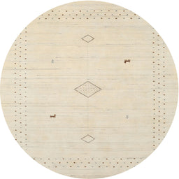 Round Contemporary Vanilla Gold Solid Rug, con2304