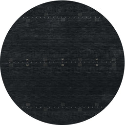 Round Machine Washable Contemporary Gunmetal Green Rug, wshcon2307