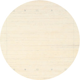 Round Contemporary Peach Beige Solid Rug, con2309