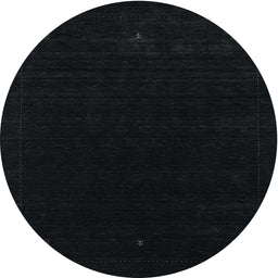 Round Machine Washable Contemporary Black Rug, wshcon2311
