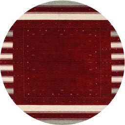Round Contemporary Light French Beige Brown Modern Rug, con2313