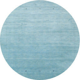 Round Contemporary Sky Blue Modern Rug, con2314