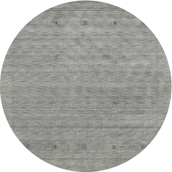 Round Machine Washable Contemporary Dark Gray Rug, wshcon2316