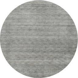 Round Machine Washable Contemporary Dark Gray Rug, wshcon2319